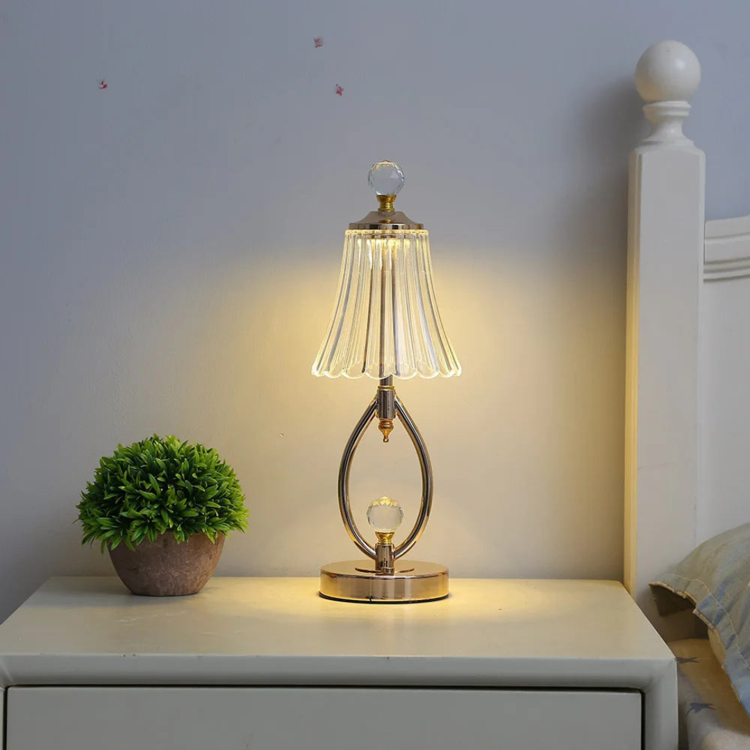 Vintage Tafellamp met Kristal – Luxe Ontwerp en Sfeervolle Verlichting