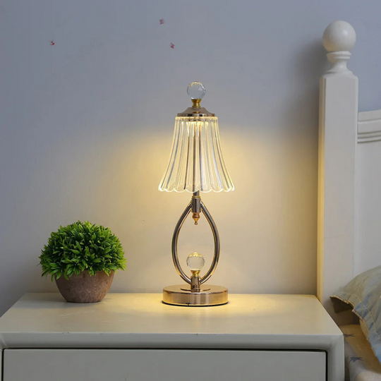 Vintage Tafellamp met Kristal – Luxe Ontwerp en Sfeervolle Verlichting