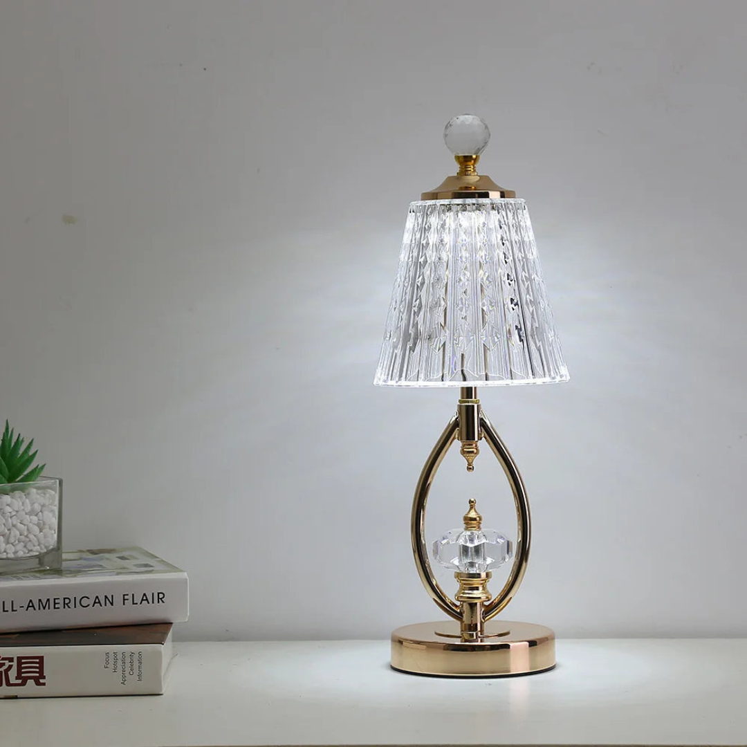 Vintage Tafellamp met Kristal – Luxe Ontwerp en Sfeervolle Verlichting