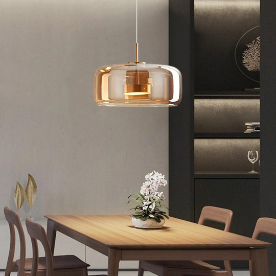 Retro LED hanglampen met gouden metalen en glazen afwerking