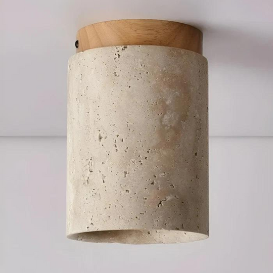 Ronde plafondlamp met Wabi Sabi design - Japanse stijl, natuurlijke materialen