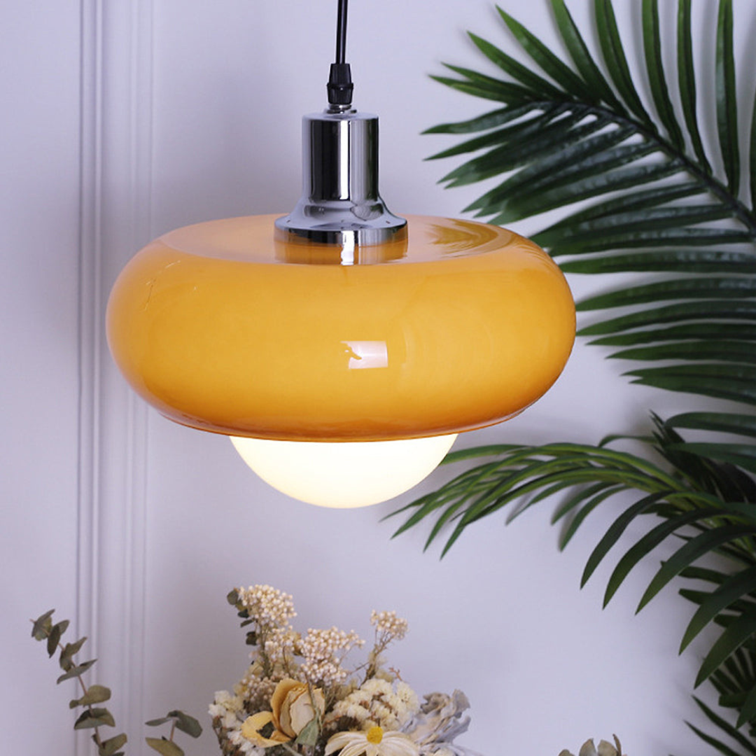 Bauhaus hanglamp met glazen koepel - Koffiekleurig en stijlvol