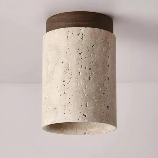 Ronde plafondlamp met Wabi Sabi design - Japanse stijl, natuurlijke materialen