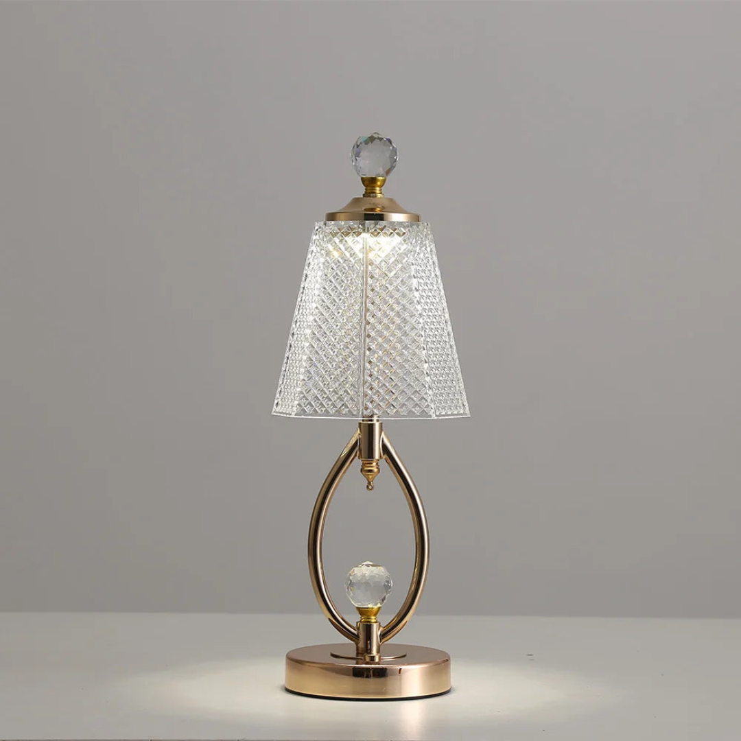 Vintage Tafellamp met Kristal – Luxe Ontwerp en Sfeervolle Verlichting