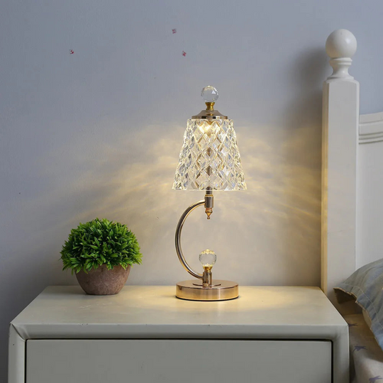 Vintage Tafellamp met Kristal – Luxe Ontwerp en Sfeervolle Verlichting