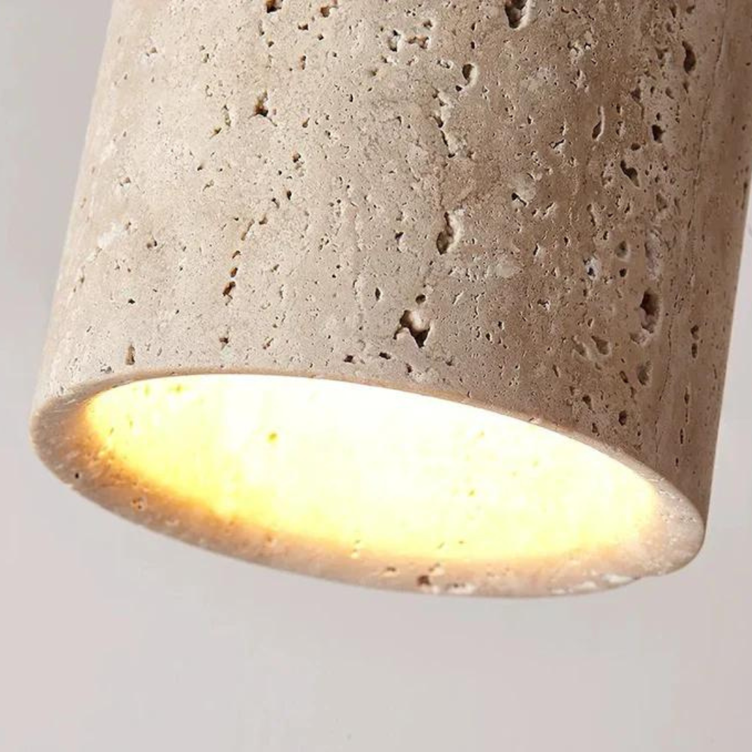 Ronde plafondlamp met Wabi Sabi design - Japanse stijl, natuurlijke materialen