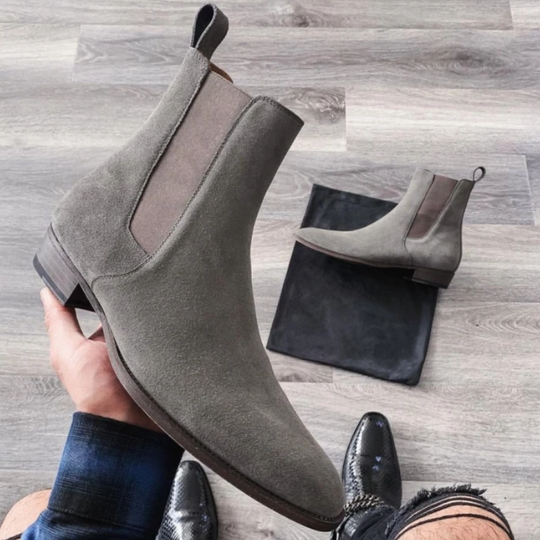 Hoogwaardige Suède Chelsea Boots voor Heren – Stijlvol met Elastische Inzet