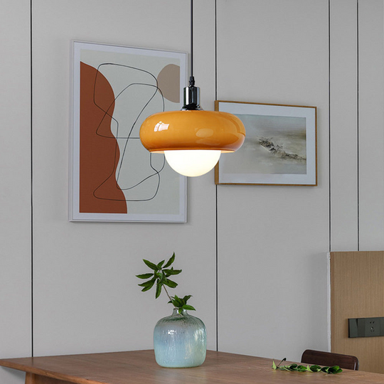 Bauhaus hanglamp met glazen koepel - Koffiekleurig en stijlvol