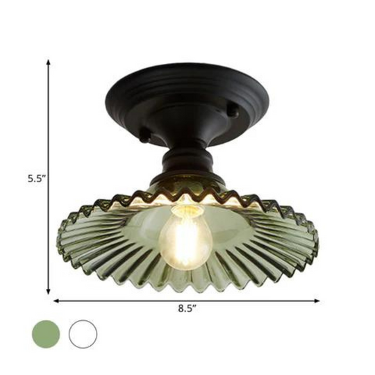 Industriële plafondlamp met ribbelglas voor heldere verlichting