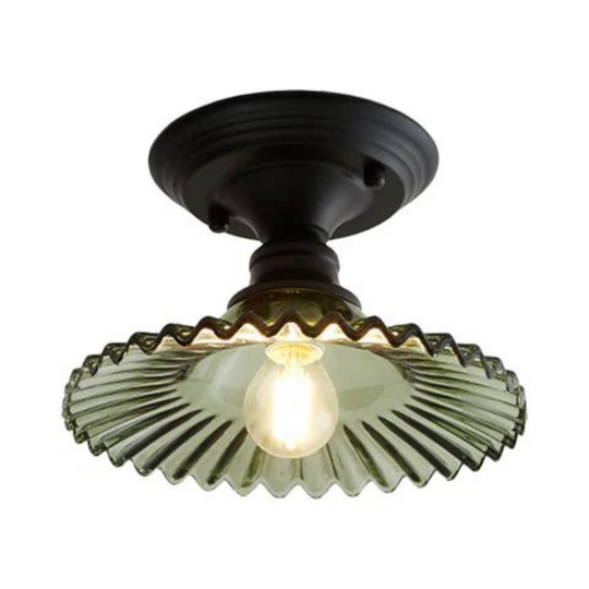 Industriële plafondlamp met ribbelglas voor heldere verlichting