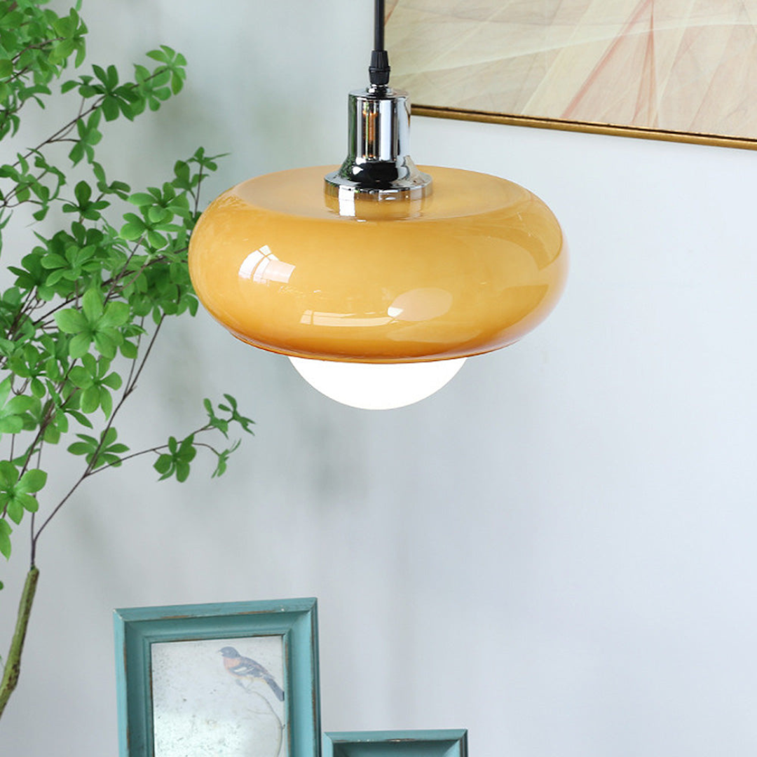 Bauhaus hanglamp met glazen koepel - Koffiekleurig en stijlvol