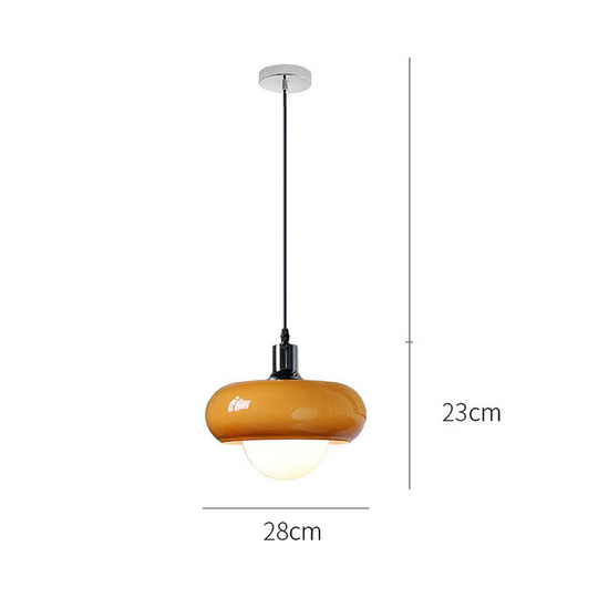 Bauhaus hanglamp met glazen koepel - Koffiekleurig en stijlvol