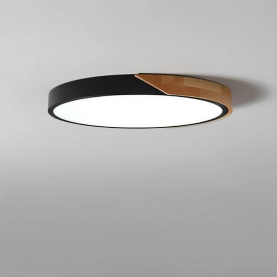 Stijlvolle plafondlamp met houten frame en geïntegreerde LED-verlichting