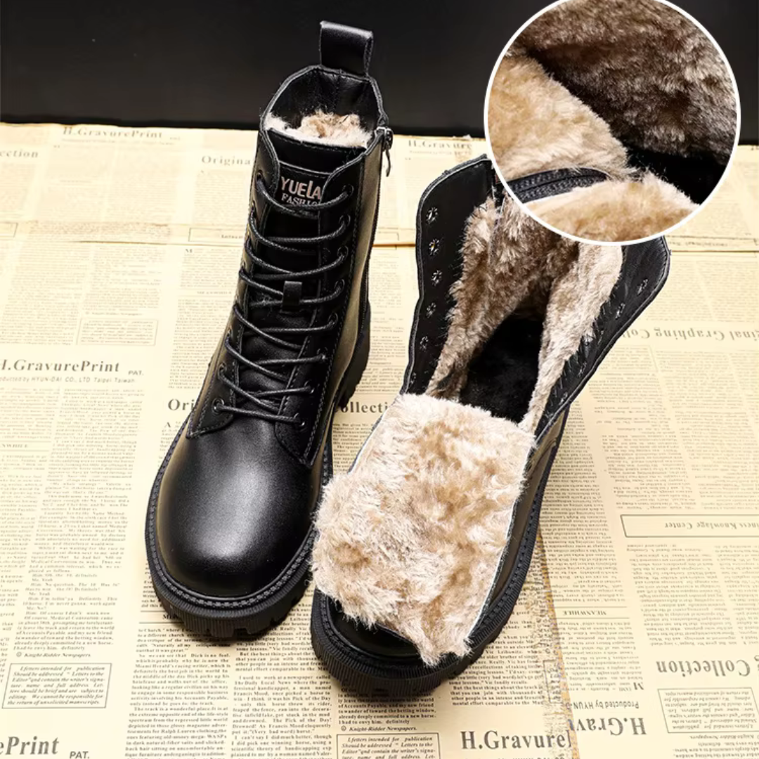 Luxe leren winterlaarzen voor dames - Elegantie en comfort