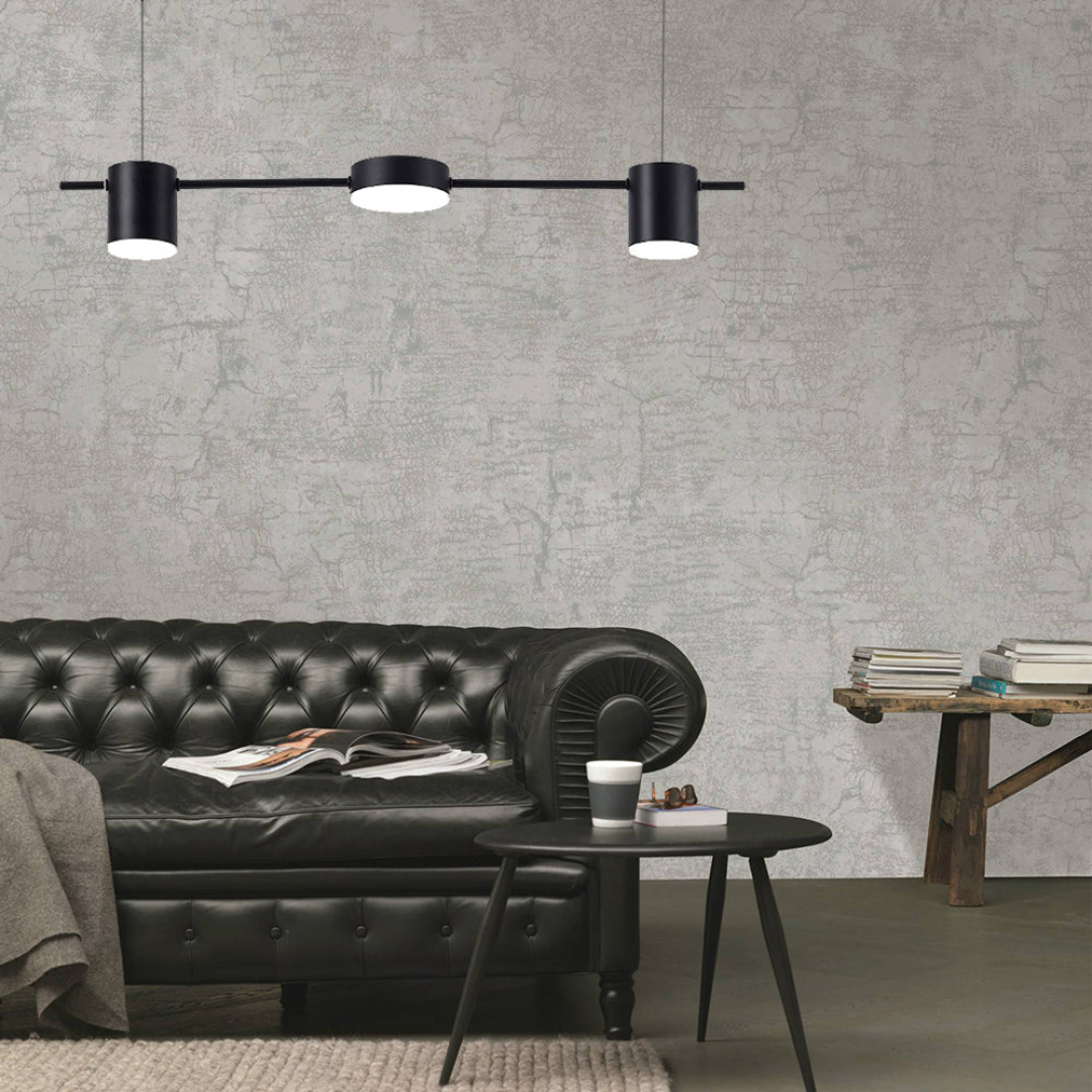 Moderne Aluminium Hanglamp met Drie of Vijf Lampen