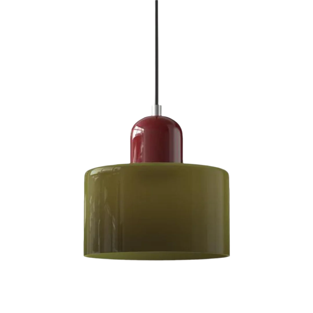 Moderne cilinder glazen hanglamp met orb-ontwerp