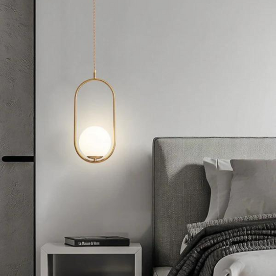 Minimalistische hanglamp met lantaarnontwerp van metaal en glas