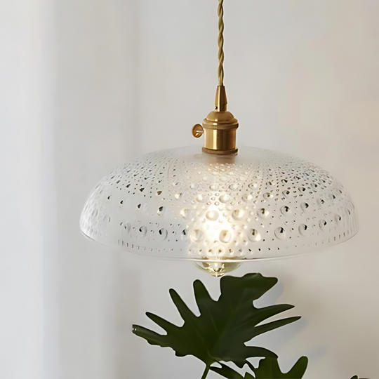 Glazen Hanglamp met Verfijnd Ontwerp en Industrieel Karakter