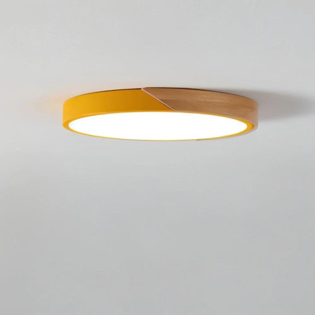 Moderne Plafondlamp met Hout en Metaal – Strak en Minimalistisch Design