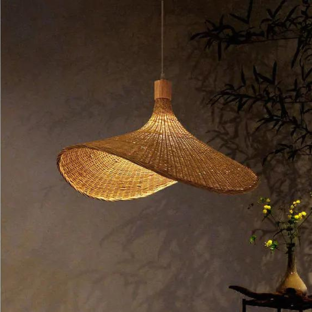 Rieten hanglamp met natuurlijke charme - Rustieke uitstraling, warme sfeer