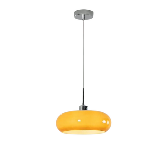 Moderne glazen hanglamp met dimbare LED-verlichting