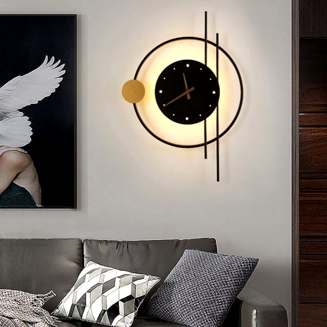 Moderne LED Wandlamp met Zwart/Goud Metaal en Acryl – Ideaal voor Slaap- of Woonkamer