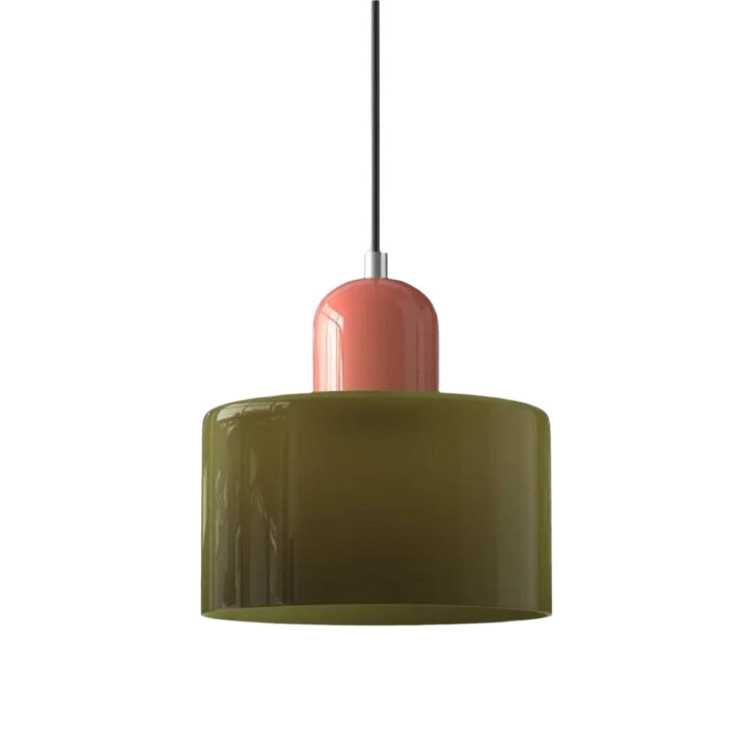 Moderne cilinder glazen hanglamp met orb-ontwerp