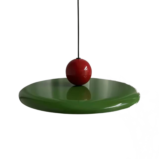 Moderne glazen hanglamp in Bauhaus stijl met speelse UFO-vorm