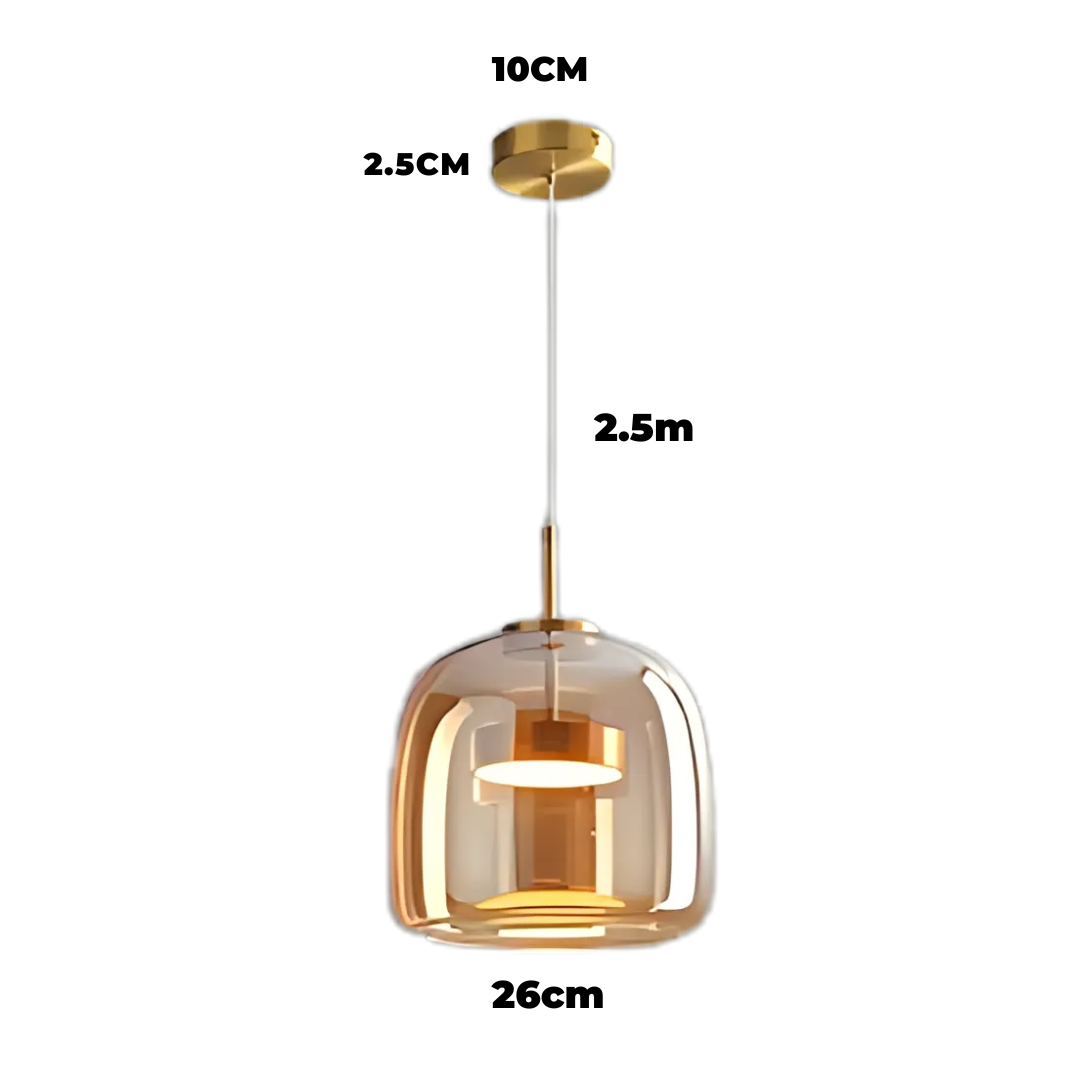 Scandinavische hanglamp - Zwart glas, modern design met LED-verlichting