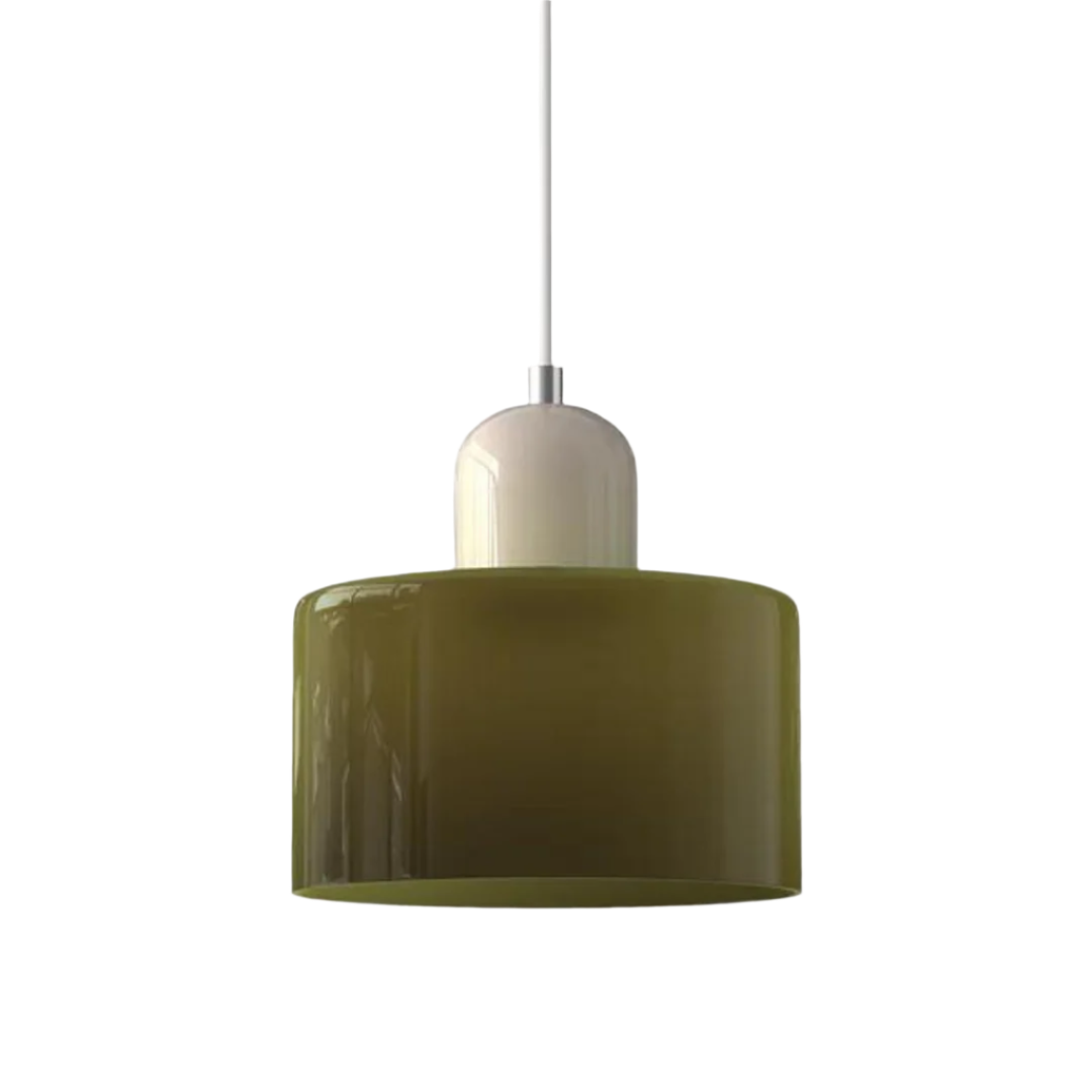 Moderne cilinder glazen hanglamp met orb-ontwerp