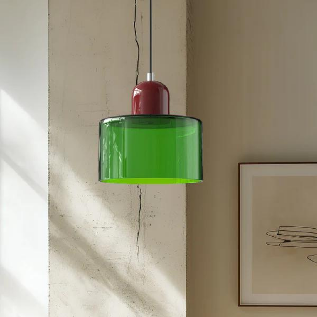 Moderne cilinder glazen hanglamp met orb-ontwerp