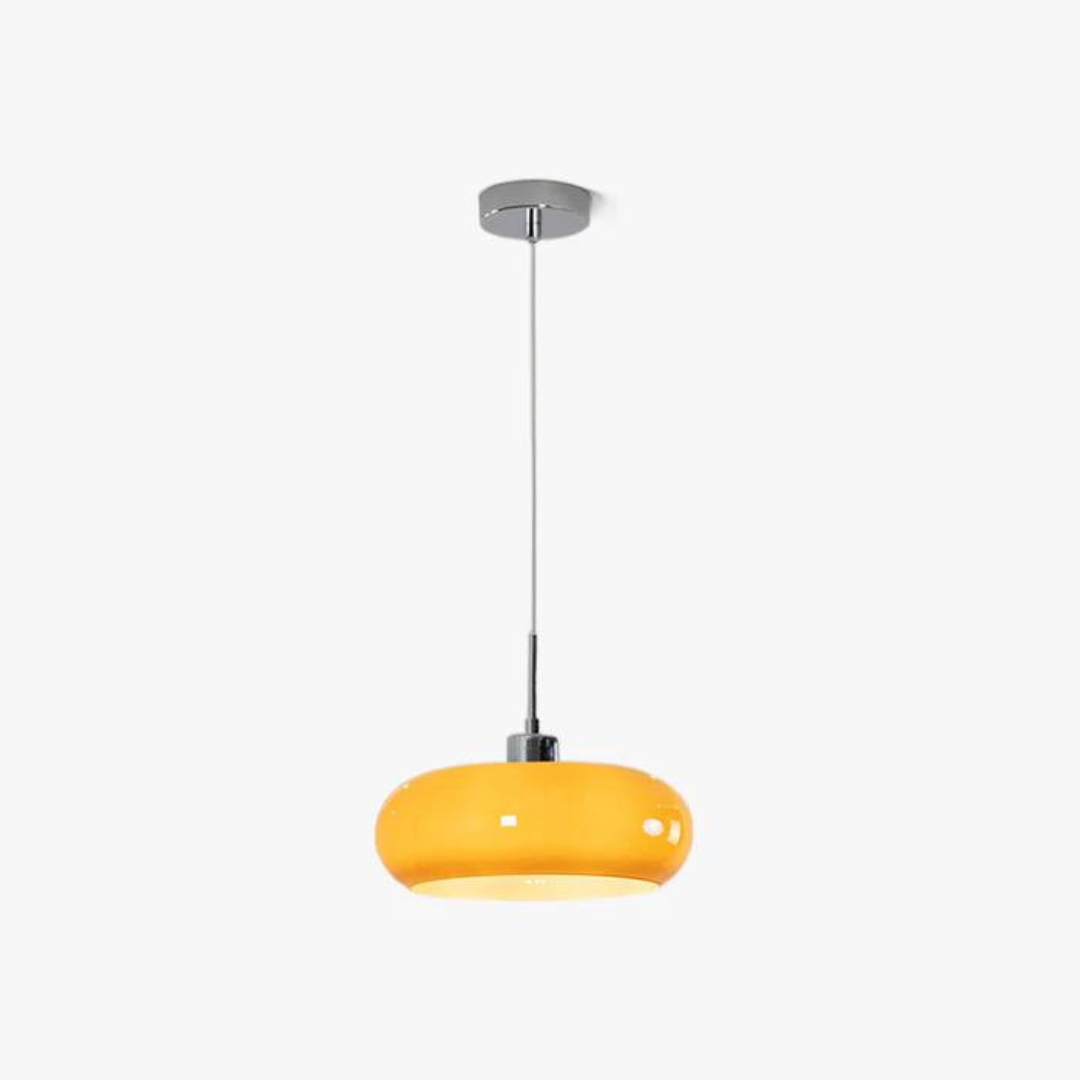 Moderne glazen hanglamp met dimbare LED-verlichting