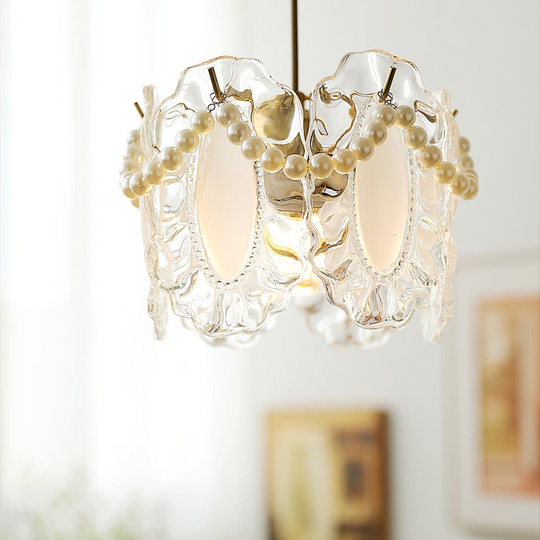 Glazen Hanglamp met Bloemmotief - Elegant en Uniek Design