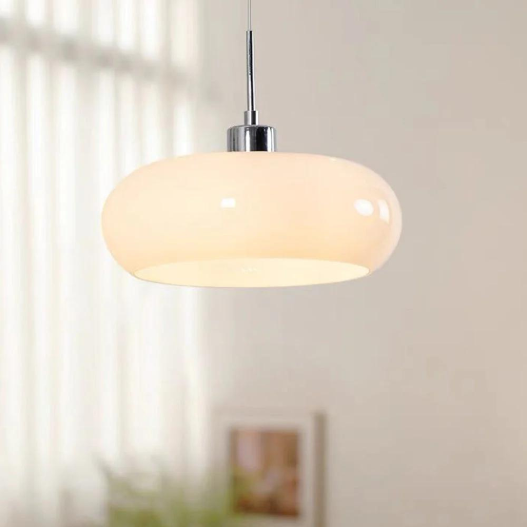 Moderne glazen hanglamp met dimbare LED-verlichting