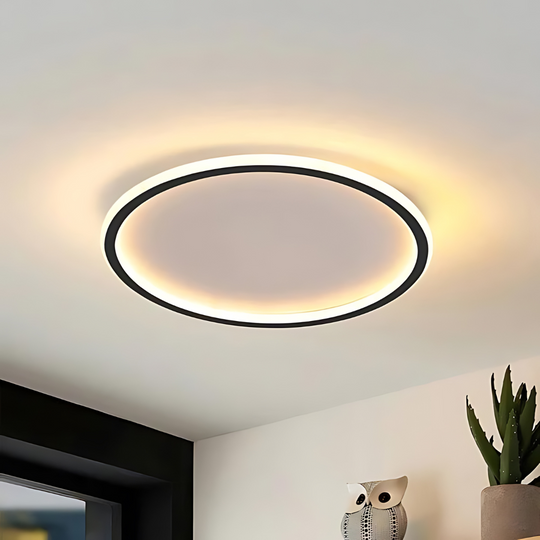 Moderne Ronde LED Plafondlamp van Metaal en Acryl voor Woonkamer