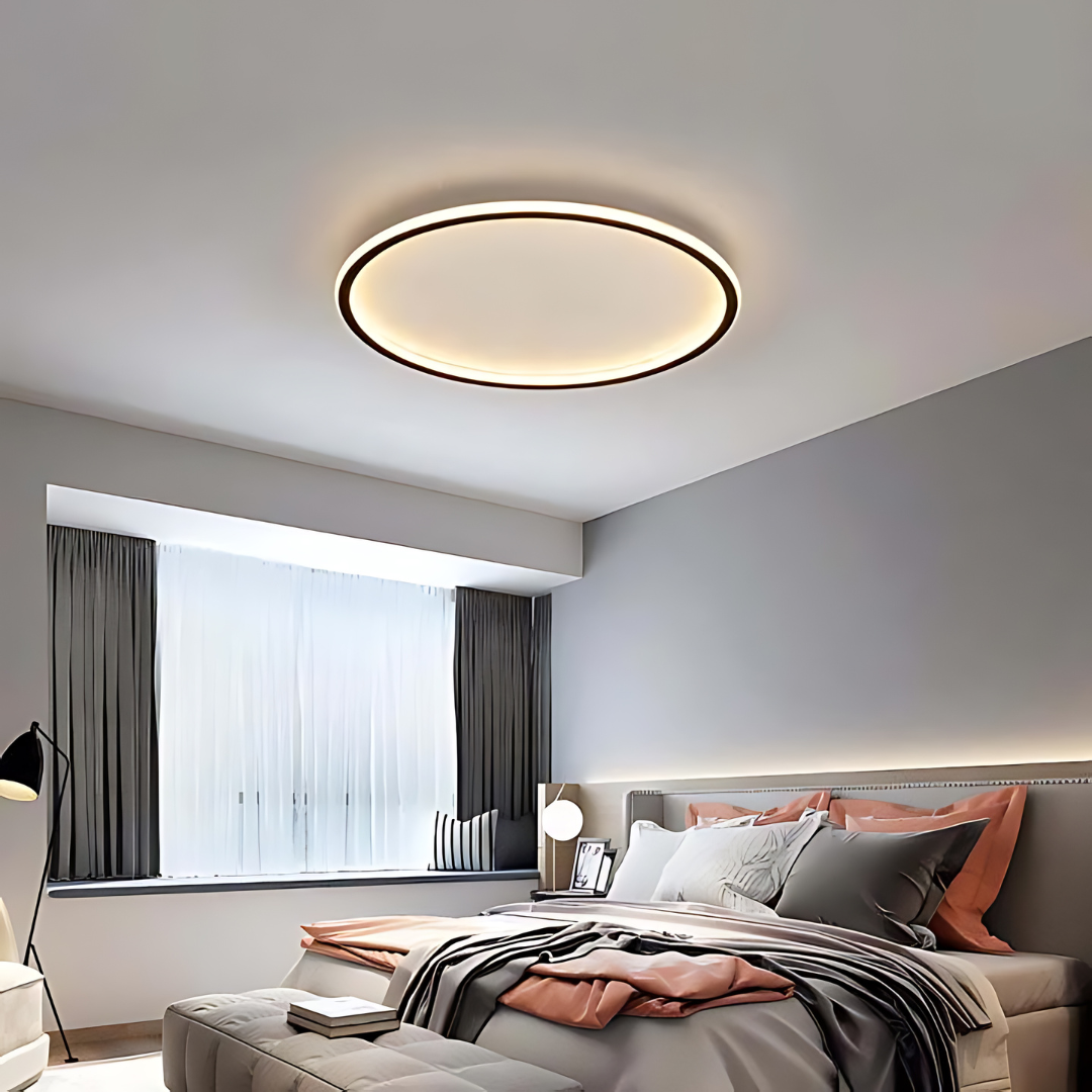 Moderne Ronde LED Plafondlamp van Metaal en Acryl voor Woonkamer