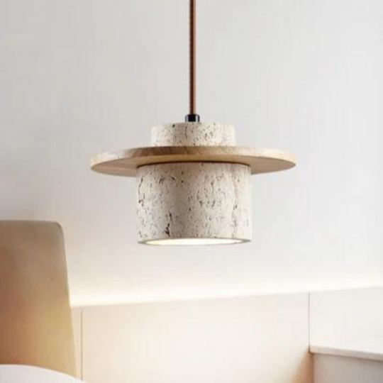 Hanglamp van Travertin met Natuurlijke Elegantie