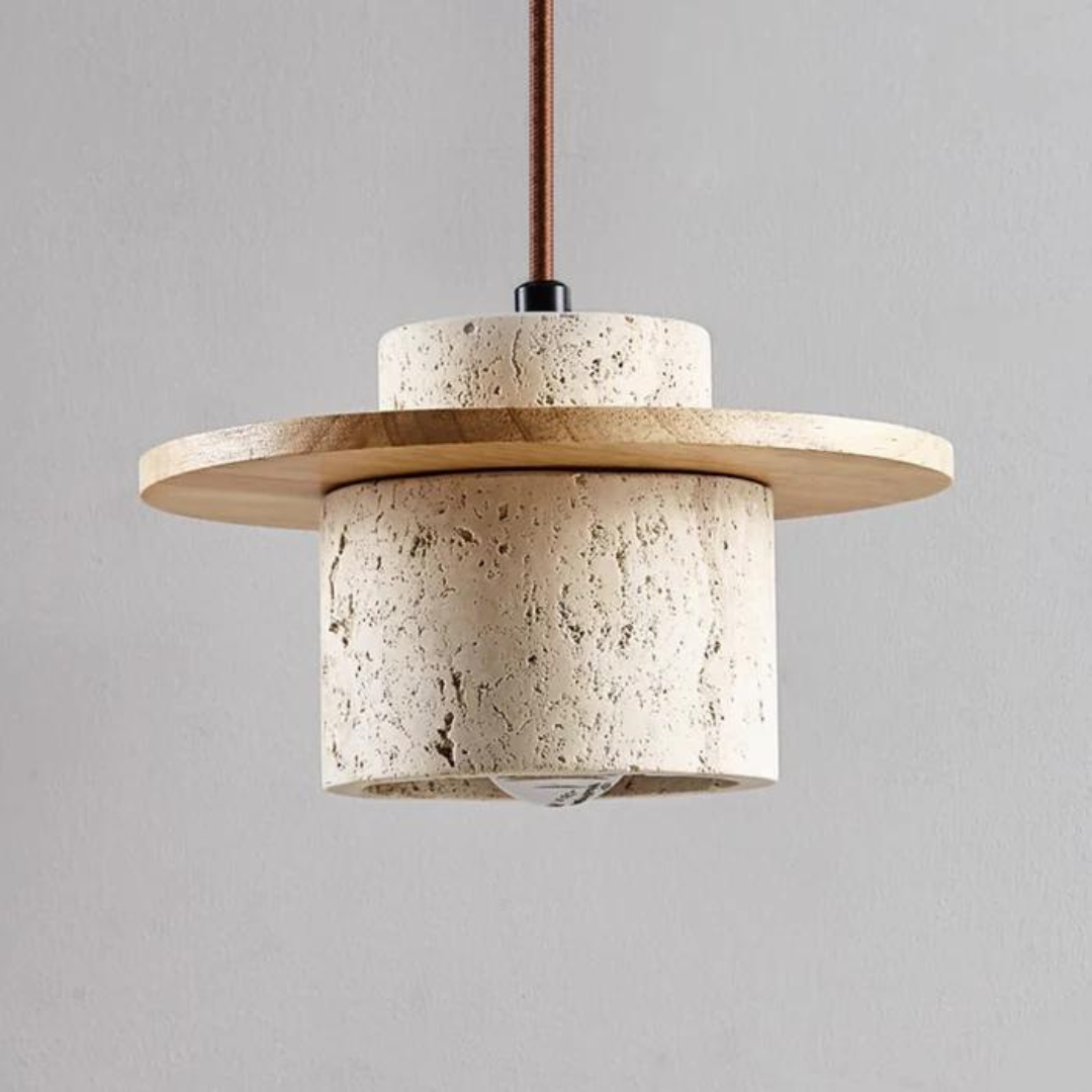 Hanglamp van Travertin met Natuurlijke Elegantie