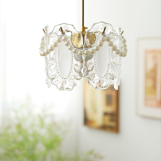 Glazen Hanglamp met Bloemmotief - Elegant en Uniek Design