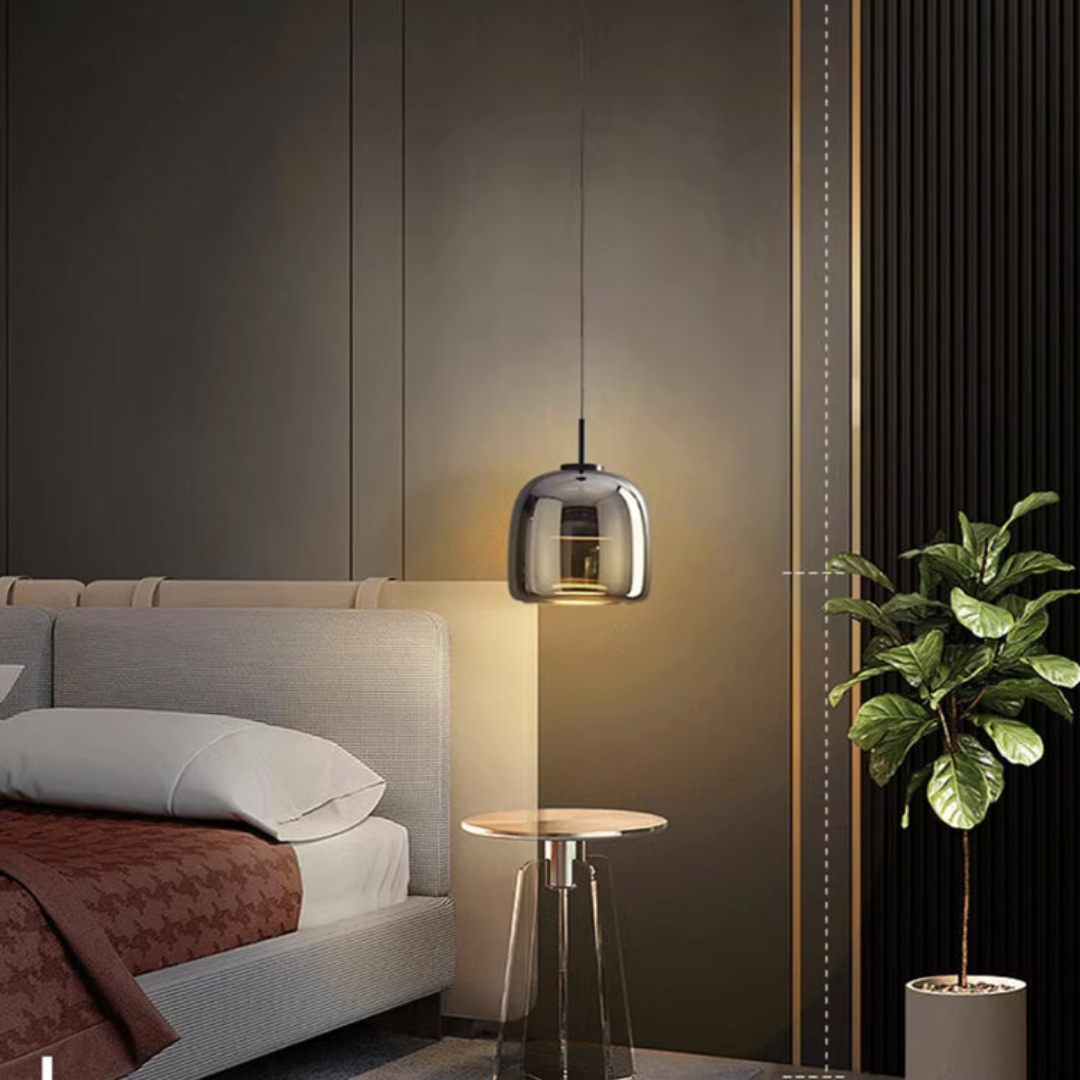 Scandinavische hanglamp - Zwart glas, modern design met LED-verlichting