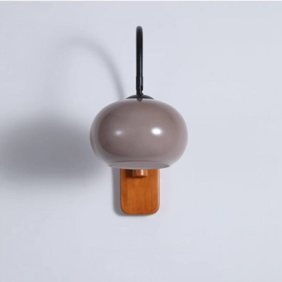 Bauhaus Draaibare Wandlamp met Glazen Kap