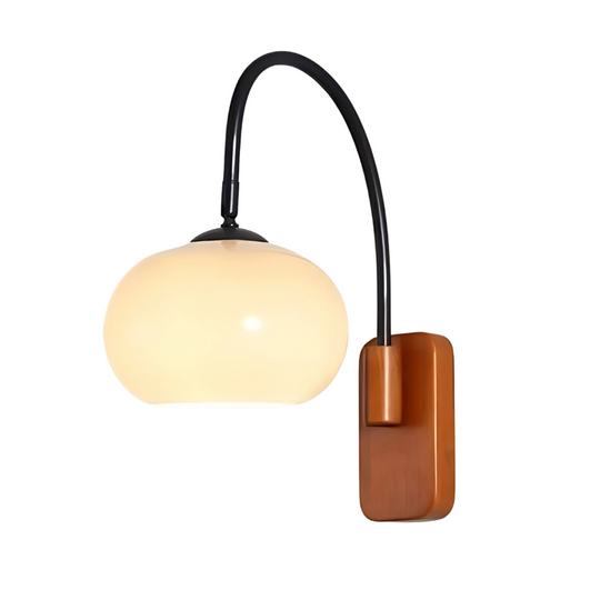 Bauhaus Draaibare Wandlamp met Glazen Kap