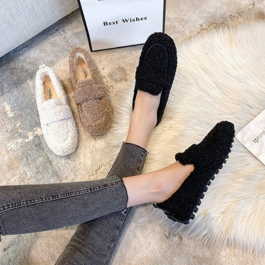 Gezellige Fluffy Moccasins - Zacht, Warm, Perfect voor Thuis