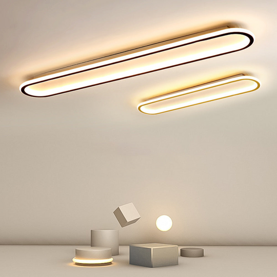 Minimalistische Elliptische LED Plafondlamp – Stijlvol en Dimbaar Ontwerp voor Woon- en Slaapkamer