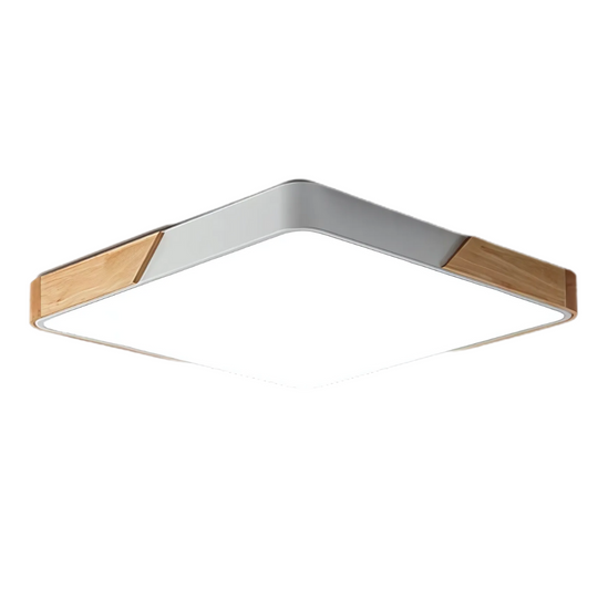 Moderne Plafondlamp met Hout en Metaal – Strak en Minimalistisch Design