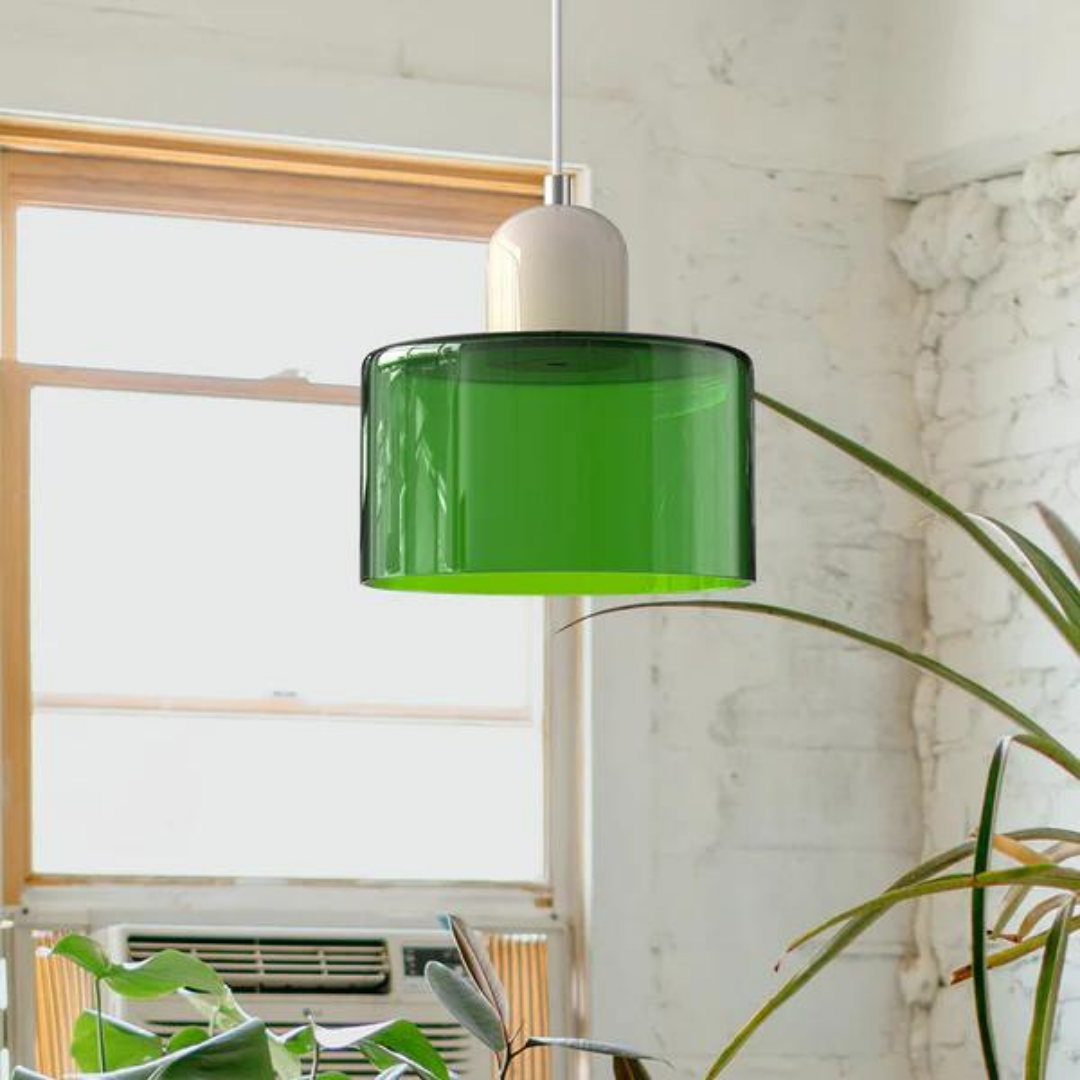 Moderne cilinder glazen hanglamp met orb-ontwerp