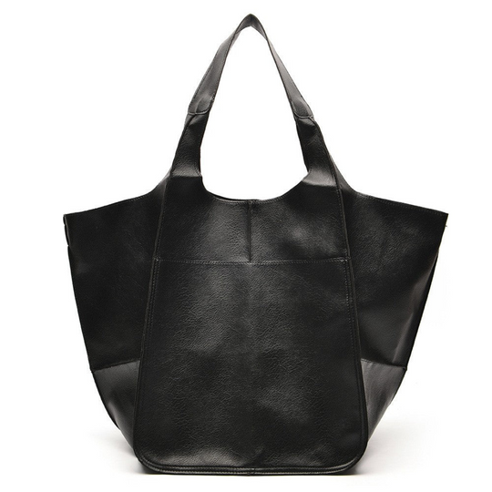 Ruime Leren Tote Bag met Elegant Design en Veilige Sluiting