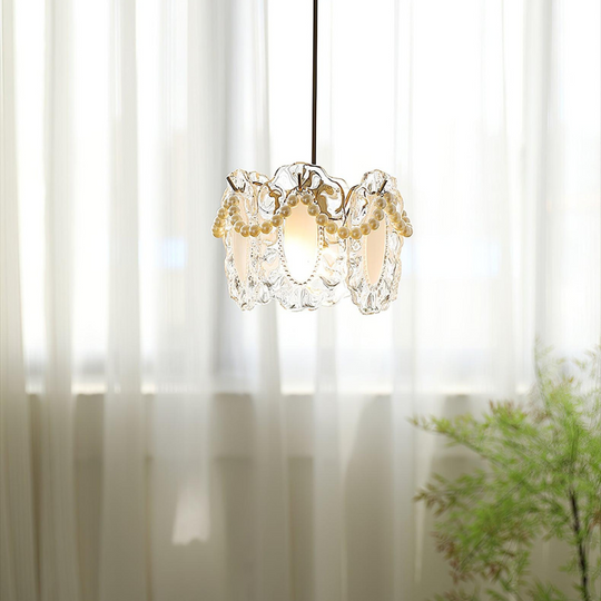 Glazen Hanglamp met Bloemmotief - Elegant en Uniek Design