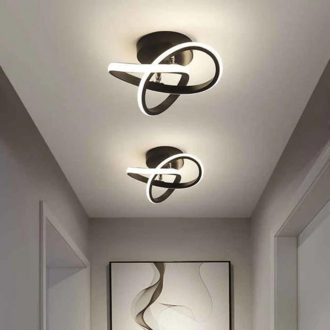 Moderne plafondlamp met verstelbare ringen en dimbare LED-verlichting