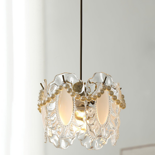 Glazen Hanglamp met Bloemmotief - Elegant en Uniek Design